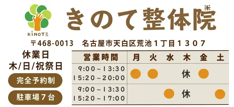 天白区きのて整体院営業時間
